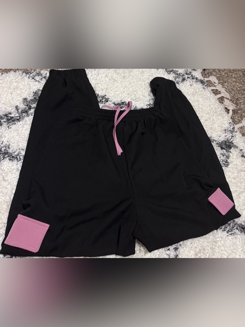 Pink & Black Scrub Pants